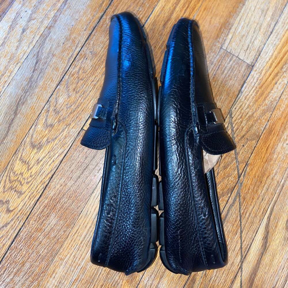 Prada Men's Black Leather Slip-On Loafers Size 11 - Picture 4 of 7